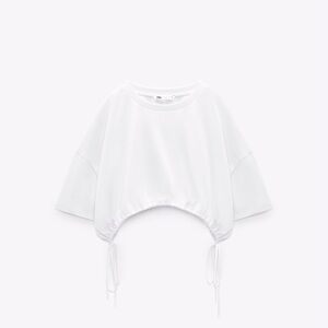Zara white crop top